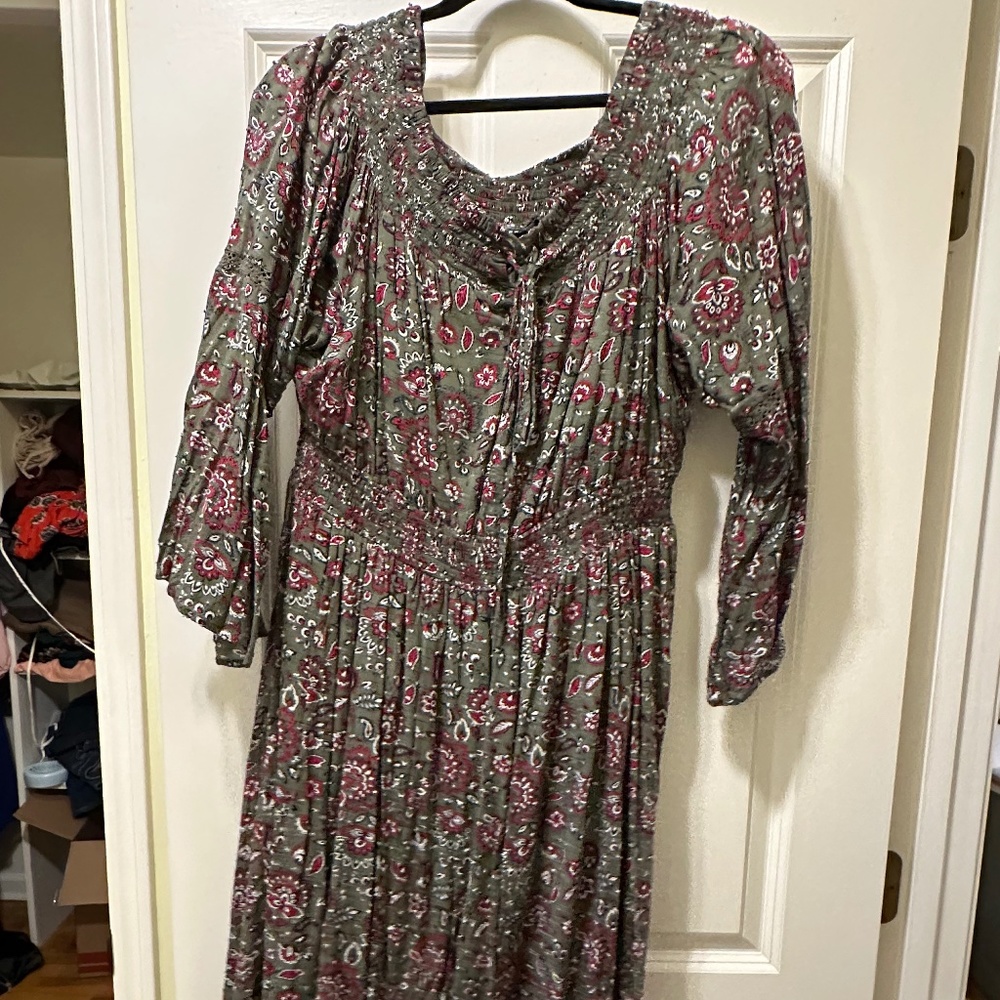 Green and pink floral torrid dress